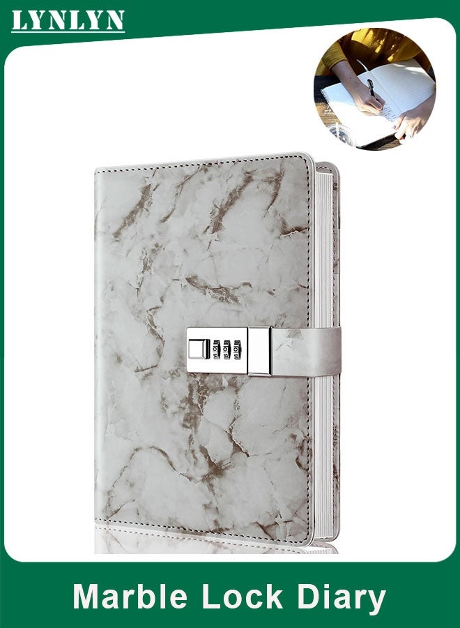 لينلي مذكرات رخامية مع قفل (رمادي) - Image 1